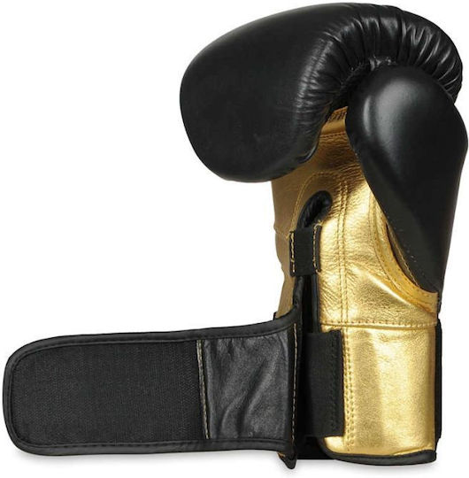 DBX Bushido Boxing Gloves Leather for Match Gold