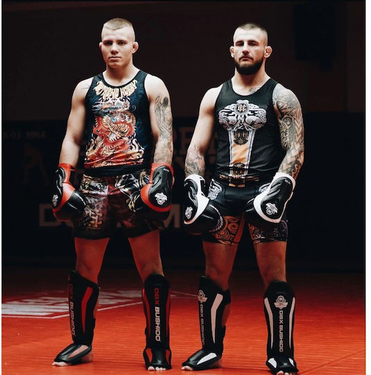 DBX Bushido Боксови Ръкавици Кожени за Състезание Червени