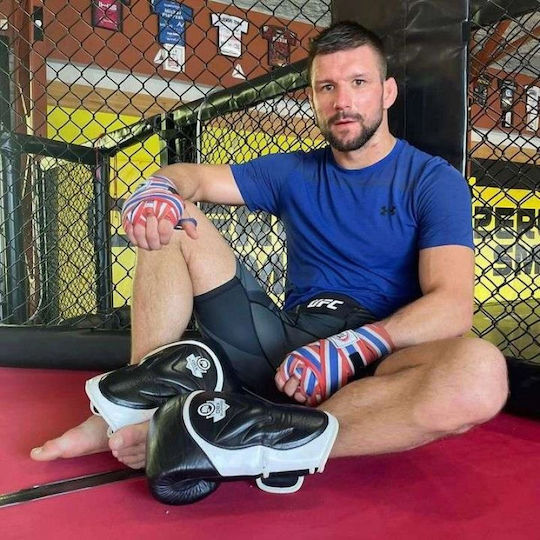 DBX Bushido Боксови Ръкавици Кожени за Състезание Бели