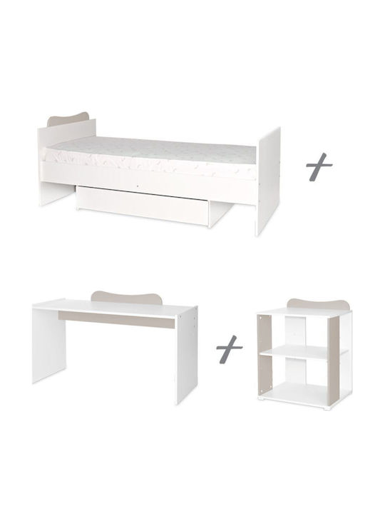 Lorelli Convertible Baby Crib White with Wheels