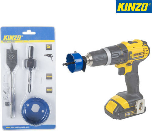 Kinzo Σετ 3 X Δίσκοι Ποτηροπρίονα 22 54 Mm Ξύλο Γυψοσανίδα Diy Kinzo 01824944