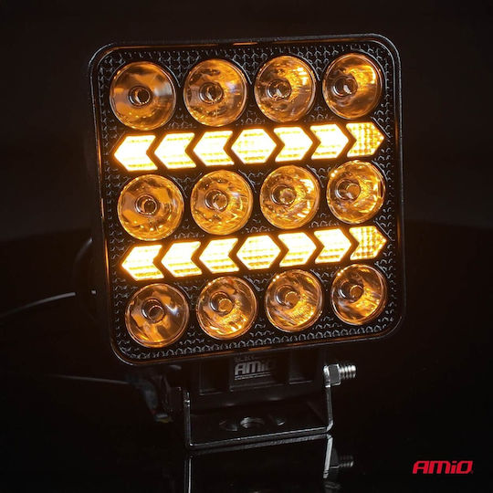 Amio Led Λάμπα Εργασίας 36w 3600lm 6500k Προειδοποιητικό Φως – 9–36v Λευκό + Κίτρινο Spot Αλουμινένια 1 Τεμ 04419/a 04419/am 04419/am