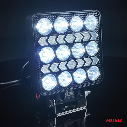 Amio Led Λάμπα Εργασίας 36w 3600lm 6500k Προειδοποιητικό Φως – 9–36v Λευκό + Κίτρινο Spot Αλουμινένια 1 Τεμ 04419/a 04419/am 04419/am