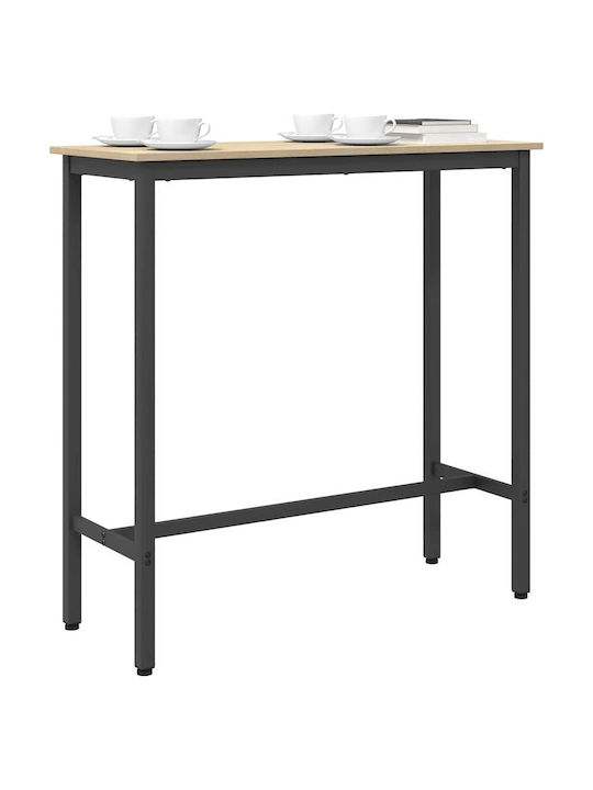 Table Bar Wooden with Metal Frame Coffee 100x40x100.5cm