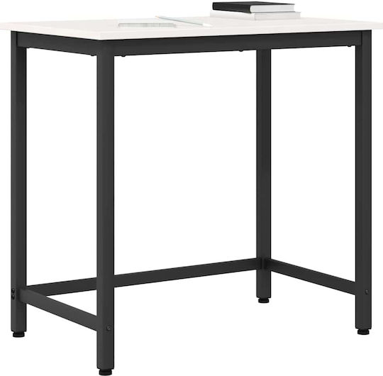 Table Kitchen Wooden with Metal Frame White 80x50x77cm