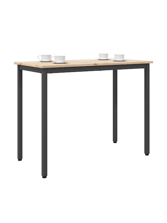 Tisch Küche Holz mit Metallgestell Natural 100x50x77cm