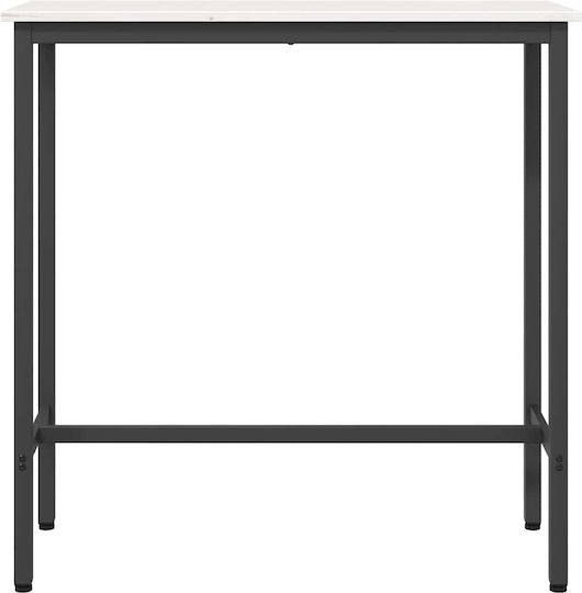 Τραπέζι Μπαρ Ξύλινο με Μεταλλικό Σκελετό Λευκό 100x40x101εκ.