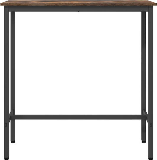 Table Bar Wooden with Metal Frame Coffee 100x40x100.5cm