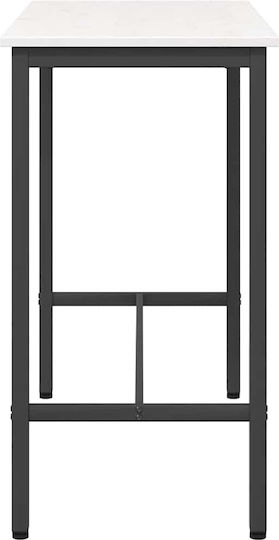 Бар Маса Дървена с Метална Рамка Бяла 100x50x91см