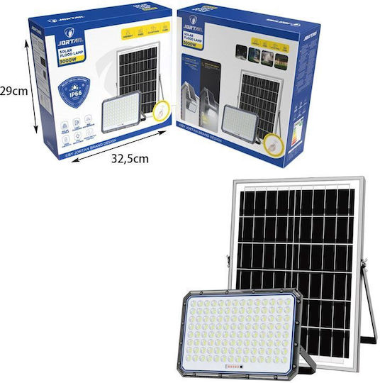 Jortan Waterproof Solar LED Floodlight with Remote Control IP66