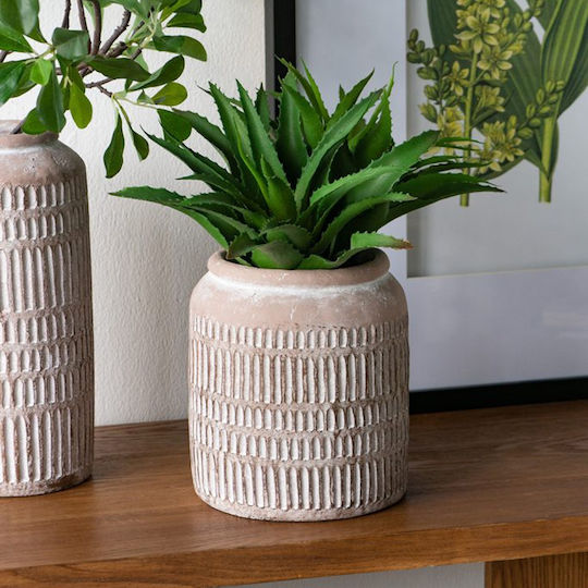 Artekko Διακοσμητικό Βάζο Τσιμεντένιο Μπεζ Φ18xΥ20cm
