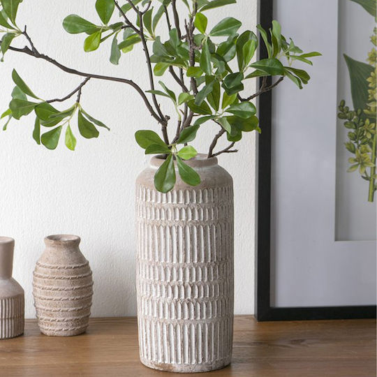 Artekko Decorative Vase Beige 14x14x30cm