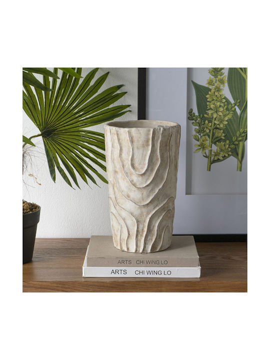 Artekko Decorative Vase Beige 18.5x18.5x29.5cm