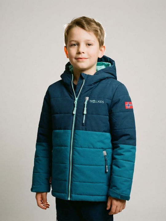 Waterproof Kids' Casual Jacket Windproof with Hood Blue