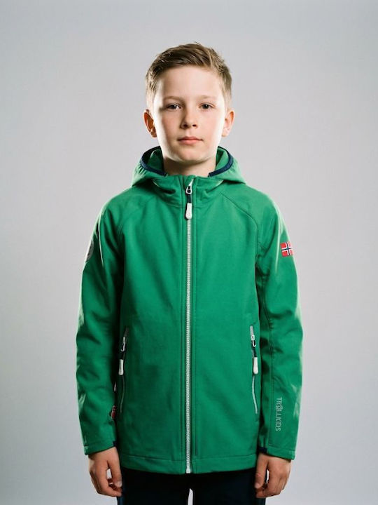 Wasserdicht Kinder Sportjacke mit Kapuze Grün