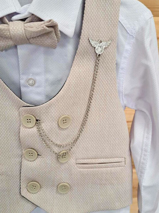 Extan Bebe Costum de botez pentru băieți Bej