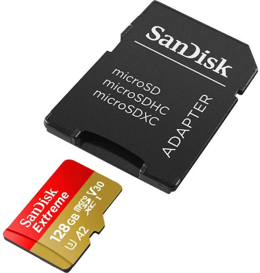 Sandisk Extreme microSDXC 128GB U3 V30 A2 UHS-I 190MB/s с адаптер