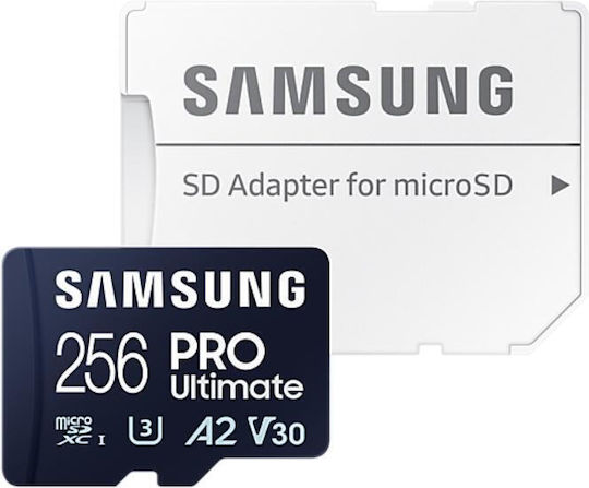 Samsung PRO Ultimate microSDXC 256GB U3 V30 A2 UHS-I 200MB/s с адаптер