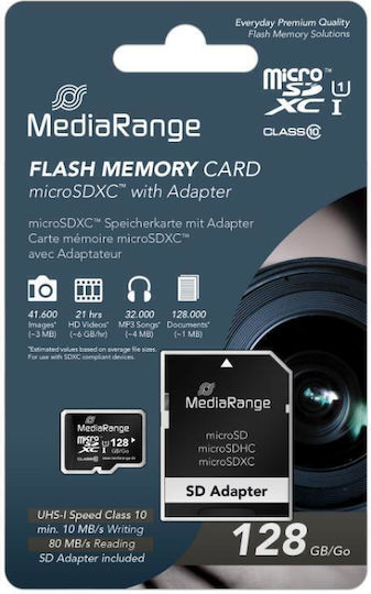 MediaRange MR945 microSDXC 128GB Class 10 U1 UHS-I
