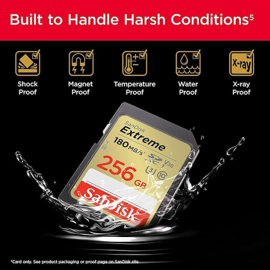 Sandisk Extreme SDXC 256GB U3 V30 UHS-I 180MB/s