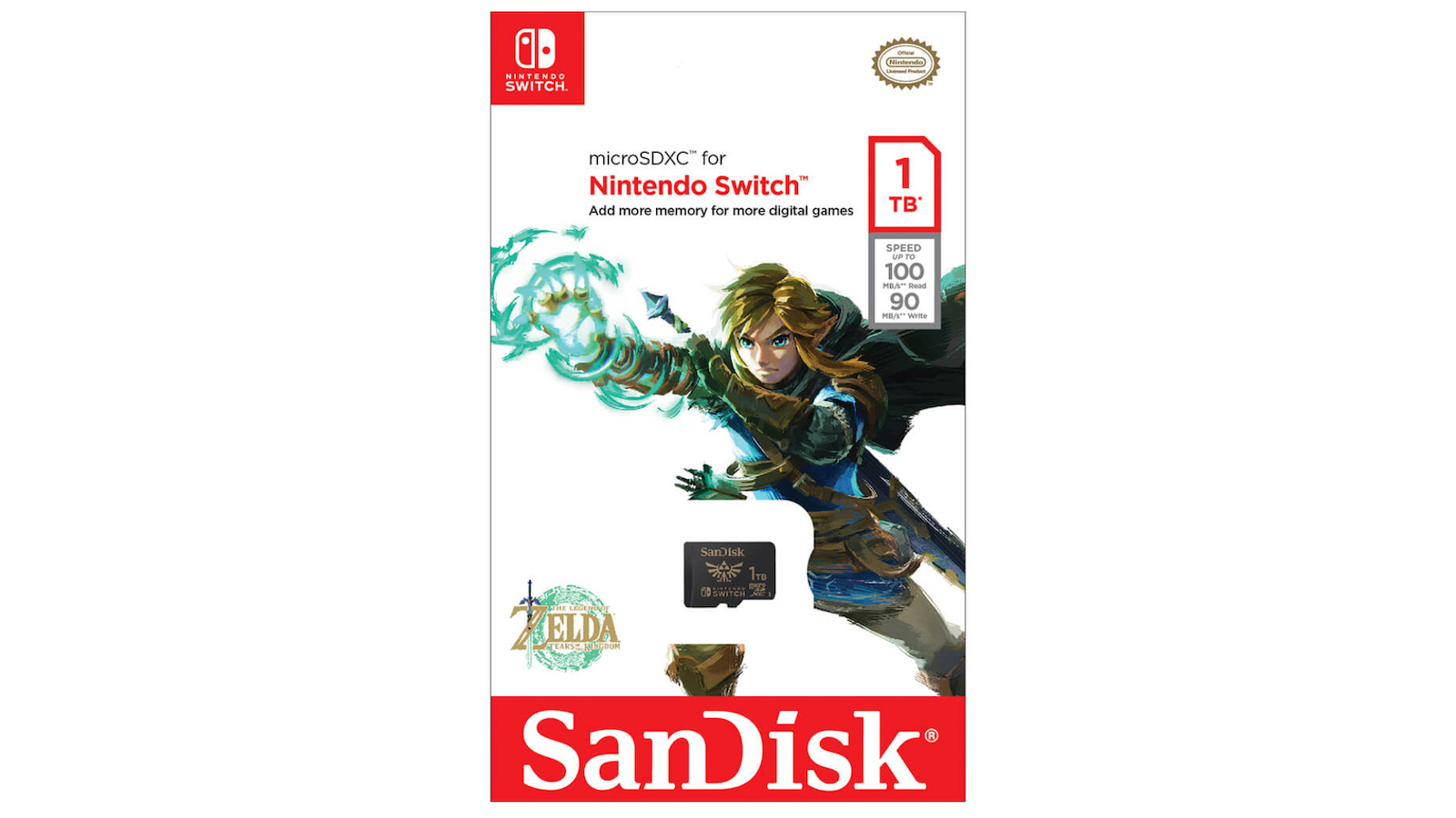 Sandisk Nintendo Switch Zelda Edition microSDXC 1TB U3 UHS-I 100MB