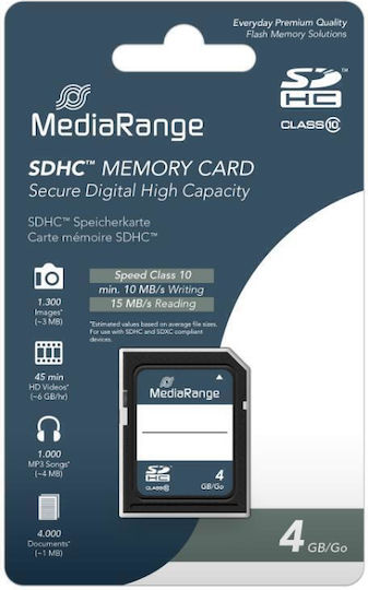 MediaRange SDHC 4GB Class 10 15MB/s