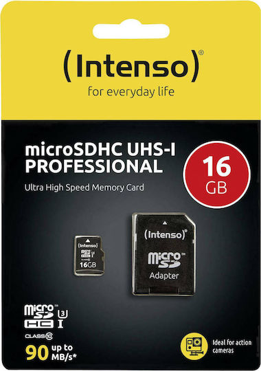 Intenso Performance R90 microSDHC 16GB U1 UHS-I 90MB/s mit Adapter