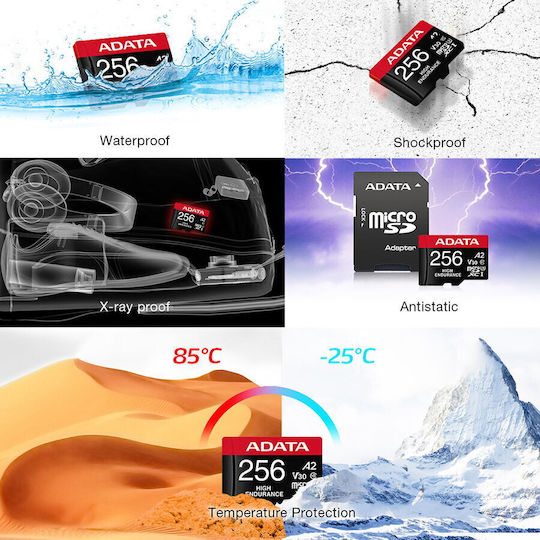 Adata High Endurance microSDXC 256GB U3 V30 A2 UHS-I 100MB/s