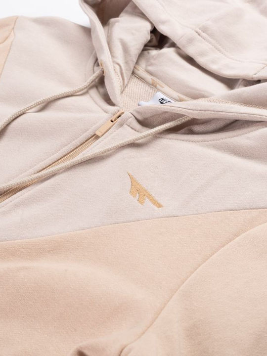 Damen Sweatshirtjacke Beige