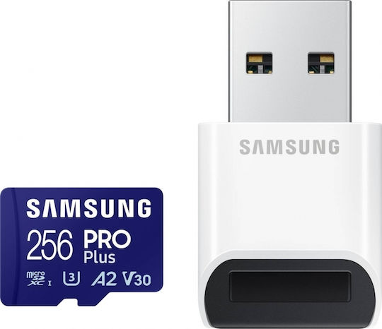 Samsung Pro Plus (2023) microSDXC 256GB U3 V30 A2 UHS-I 180MB/s с USB четец