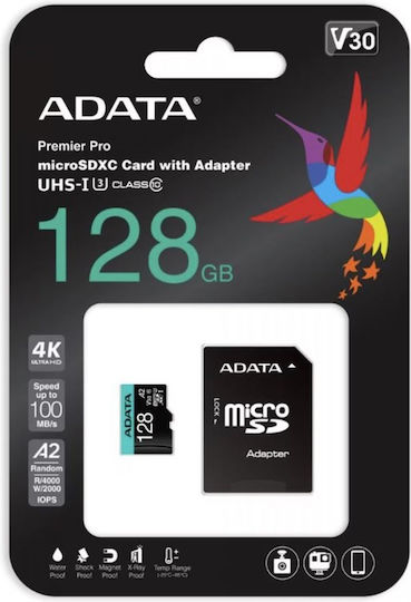 Adata Premier Pro SDXC 128GB U3 V30 A2 UHS-I с адаптер Карта памет