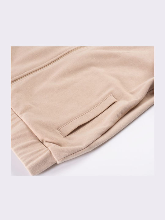 Damen Sweatshirtjacke Beige
