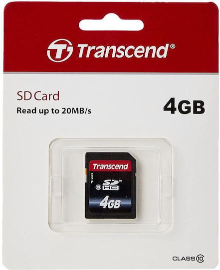 Transcend SDHC 4GB Class 10 20MB/s με αντάπτορα
