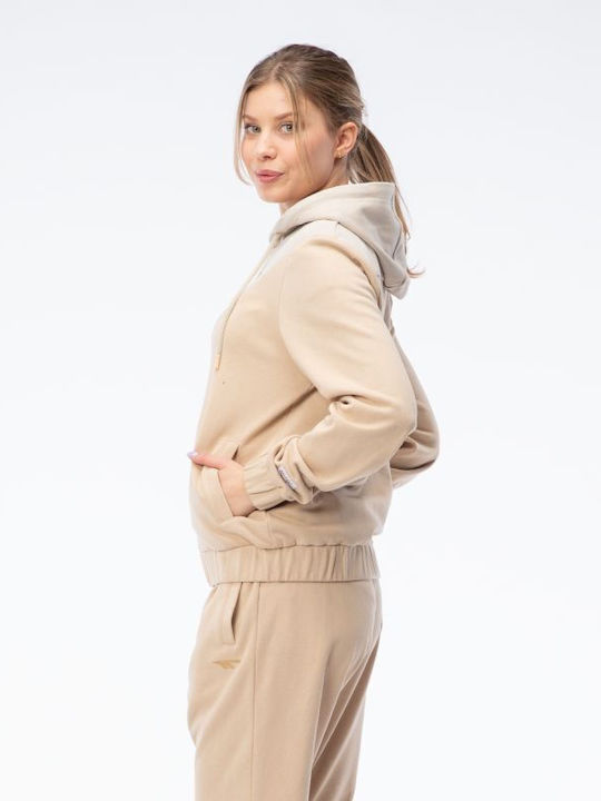 Damen Sweatshirtjacke Beige