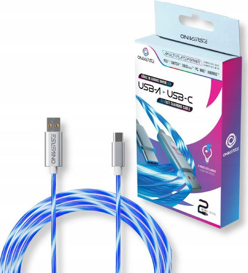 Oniverse Oniverse Quick Charge LED USB 2.0 Kabel USB-C männlich - USB-A Weiß 2m (ONICAB1-TYPEC2-WHT)