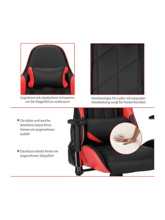 Costway CB10299RE Gaming Chair with Adjustable Arms Red