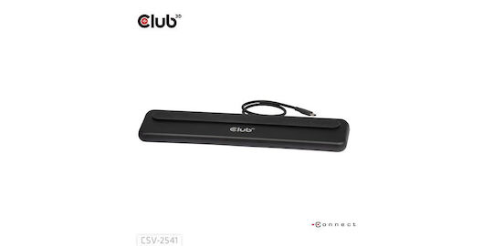 Club3D USB-C Docking Station with HDMI/DisplayPort 4K PD Ethernet and Support for 3 Monitors Black (CSV-2541)
