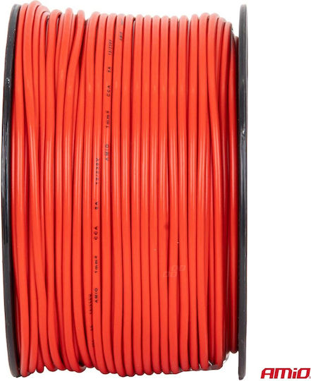 Single-core Red Cable Approx 1x1mm2 100m 5a 12/230v Amio-04451