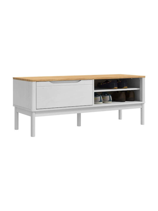 Mobilier de Intrare cu Bancă Alb 115x40x45cm