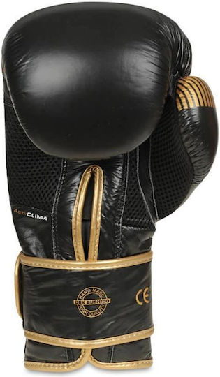 DBX Bushido B-2v13 Boxing Gloves Leather for Competition Black