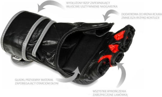 DBX Bushido Boxhandschuhe aus Leder Schwarz