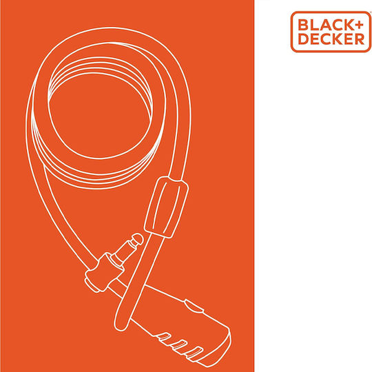 Black & Decker 240cm Motorcycle Chain Lock Motorcycle Chain Lock with 10mm Pin in Black