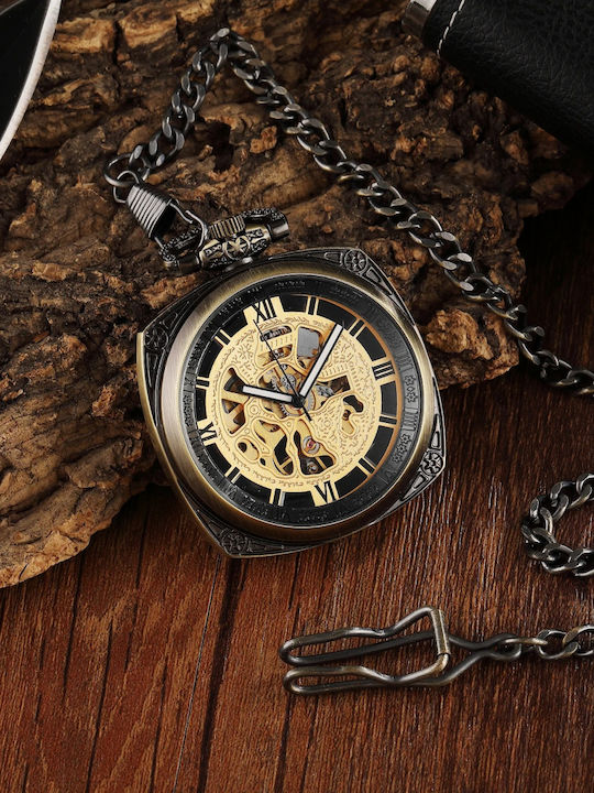 Gorben Ceas Bărbătesc 44mm de Buzunar cu Baterie Auriu
