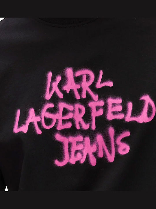 Women's Crop T-shirt Black-fuchsia
