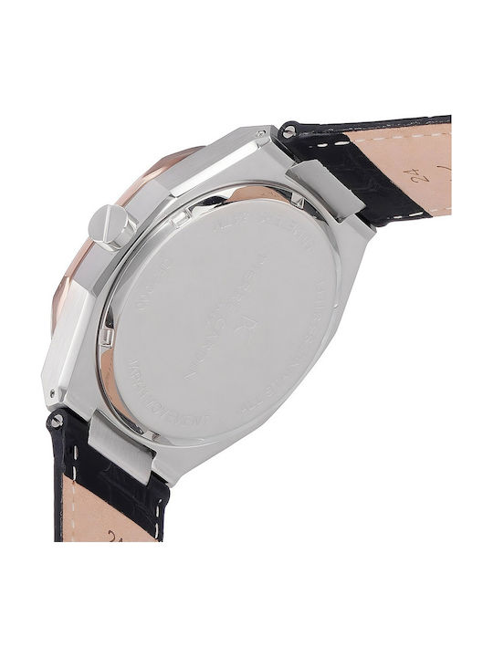 Pierre Cardin Ceas Bărbați 42mm Baterie Cu Curea Din Piele Neagră