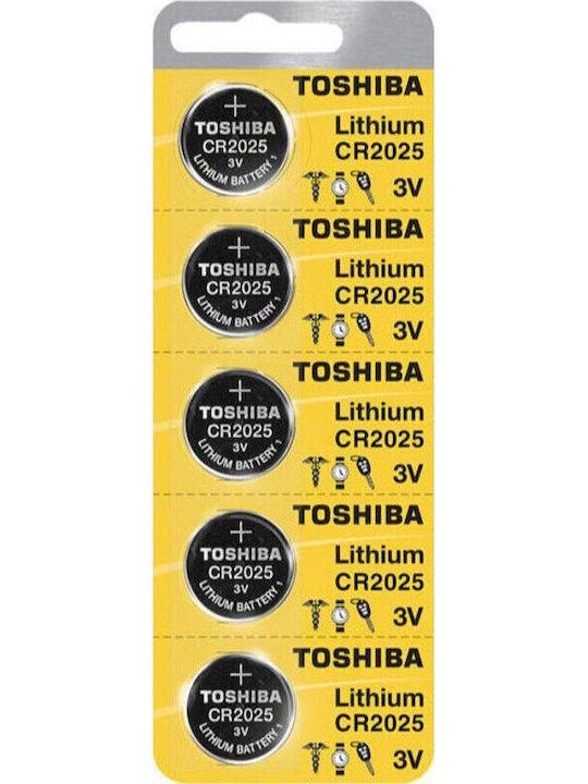Toshiba Μπαταρίες Λιθίου Ρολογιών CR2025 3V 5τμχ