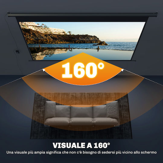 Οθόνη Προβολής Projector για Τοίχο/Οροφή Μορφή με Λόγο Εικόνας 16:9 266x149cm / 120"