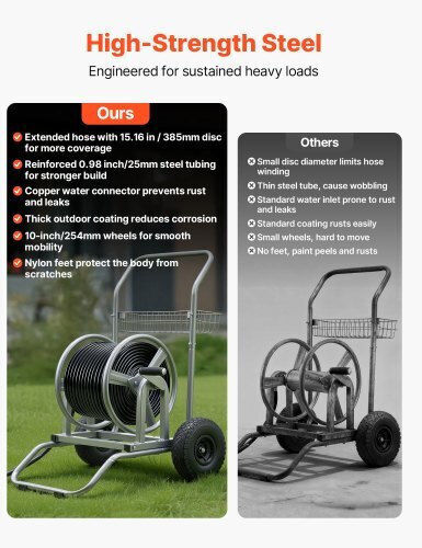 Vevor Wheeled Watering Wind for Hose up to 91.44m