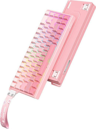 Onikuma Gaming Tastatur Tenkeyless mit RGB-Beleuchtung (Englisch US) Rosa