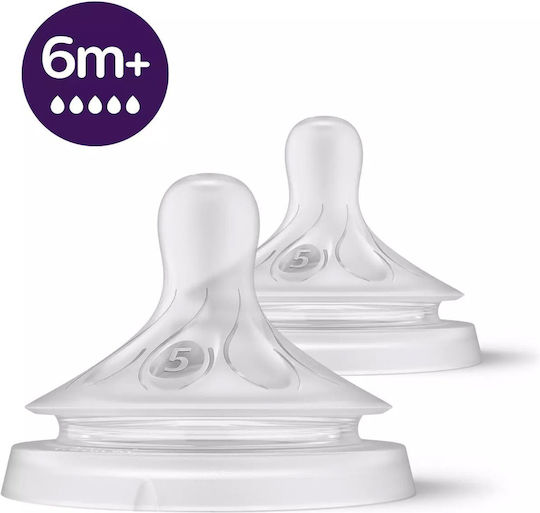Philips Bottle Teats Silicone Fast Flow For 6+ Months 2 Pieces